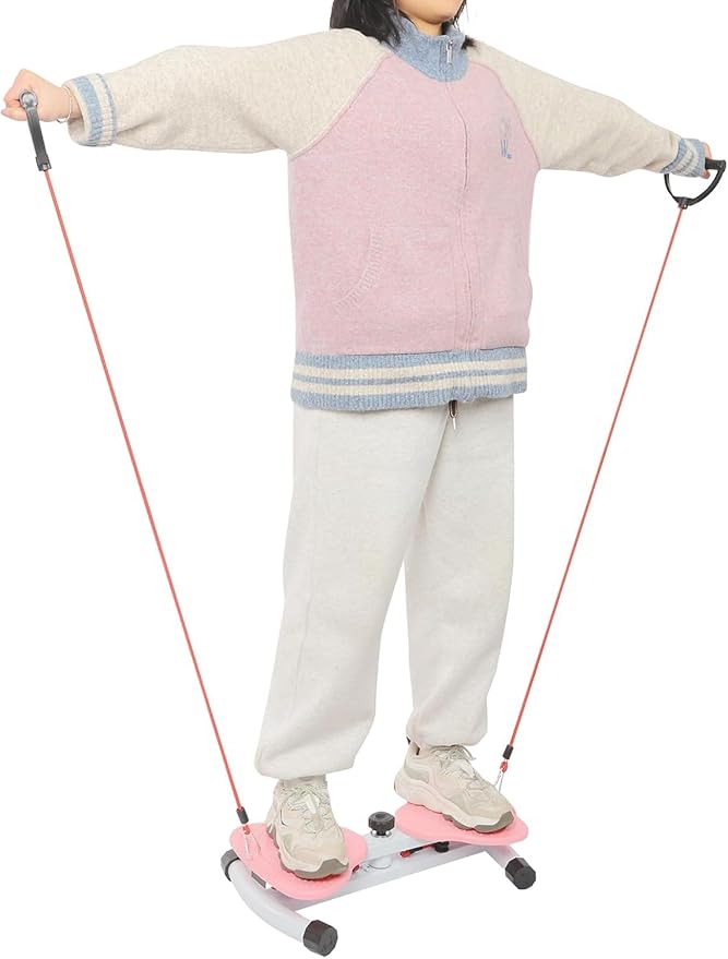 Waist Twister Machine Exercise Waist Twisting Fitness Tool Noiseless Balance Board Home Gym Exercise Equipment (Pink)
