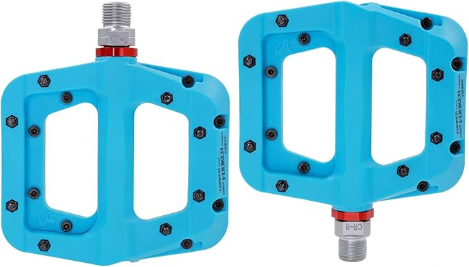 FOOKER MTB Pedals Mountain Bike Pedals 3 Bearing Non-Slip Lightweight Nylon Fiber Bicycle Platform Pedals for BMX MTB 9/16"