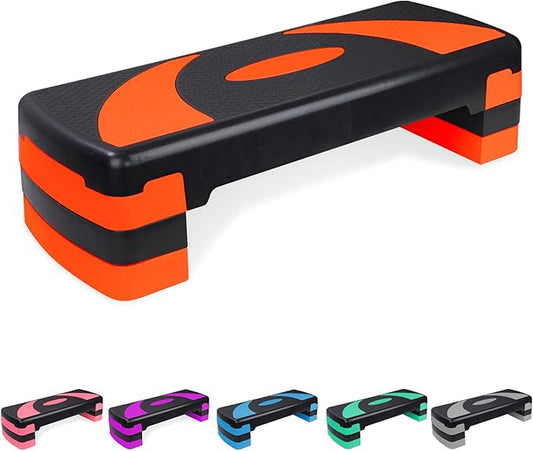 Exercise Workout Aerobic Step Platform Trainer, 31" Aerobic Stepper with 4"-6"-8" Adjustable Height Risers