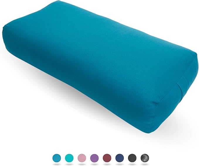 Everyday Yoga Premium Bolster, Meditation Pillow, Super Soft & Lightweight with Carry Handle - Firm Support for Restorative Yoga, Multi-color