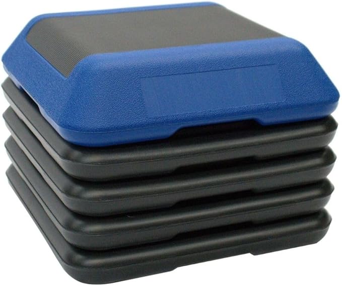 Gronk Fitness Adjustable Exercise Step Platform 16"x16" with Stackable Risers | 4"-12" Aerobic Step Platform for Cardio, Strength Training & Physical Therapy