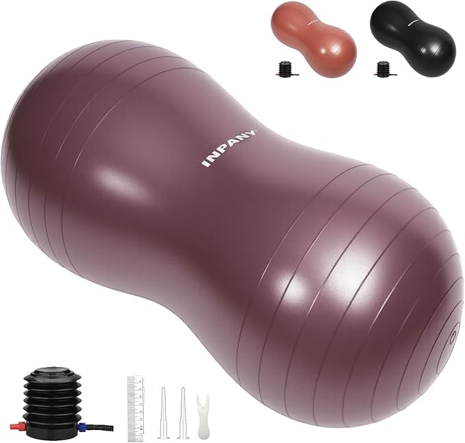 INPANY Peanut Ball - Exercise Ball for Labor Birthing, Anti-Burst Physical Therapy for Kids, Core Strength, Flexible Seating, Home & Gym Fintness, Sensory Chair Wiggle Seat for Girls and Boys