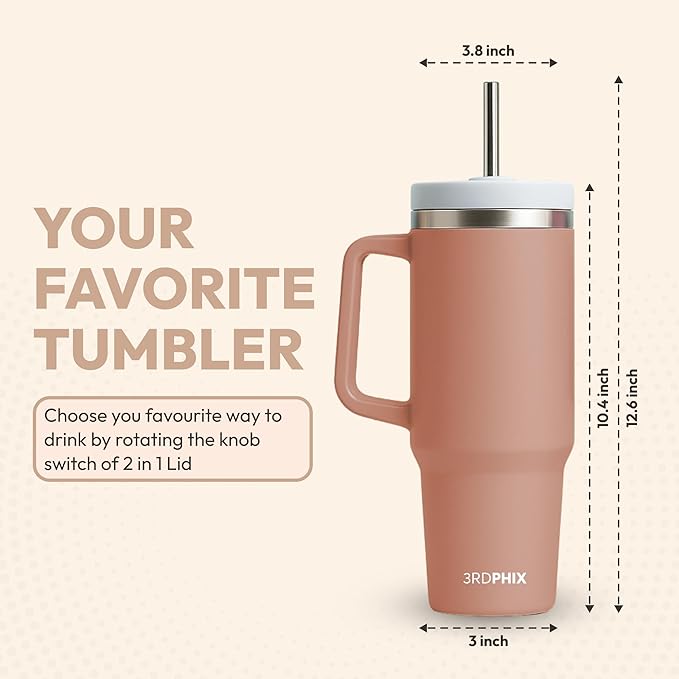 Leakproof, Eco-Friendly Tumbler Bottle – Multi-Use Protein Shaker, Smoothie Cup & Water Bottle – White Marble, Pink, Beige, Black (Beige, Pack Of 1)