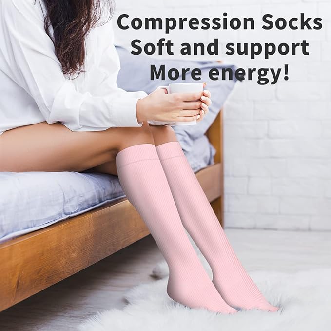 Copper Compression Socks for Women and Men(6 Pairs)-Best Support for Running, Athletic, Nursing, Travel