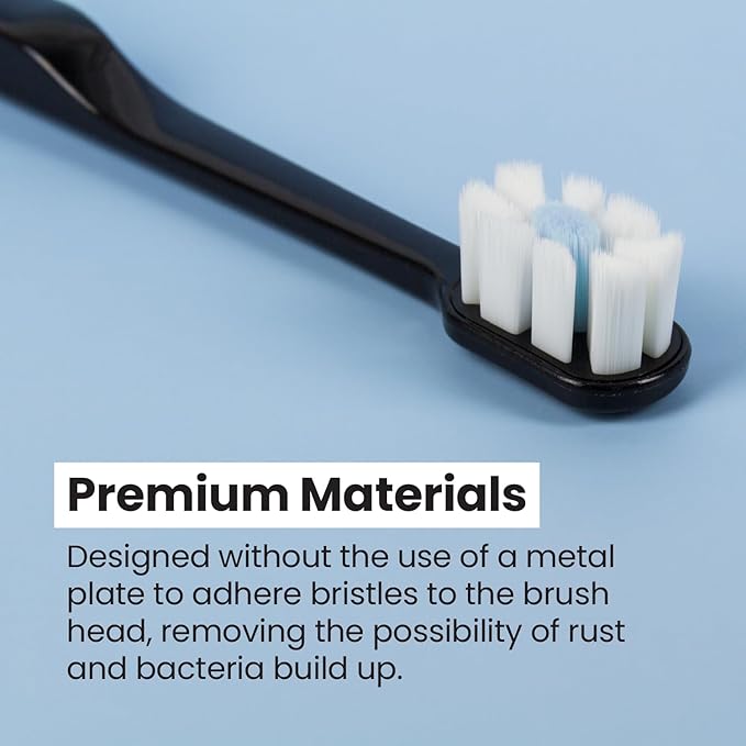 Lindo Polishing Toothbrush - for Sensitive Gums and Teeth, 12000+ Ultra Fine Bristles, Soft and Gentle, Deep Clean, Pack of 8 with 4 Toothbrushes and 4 Toothbrush Travel Caps