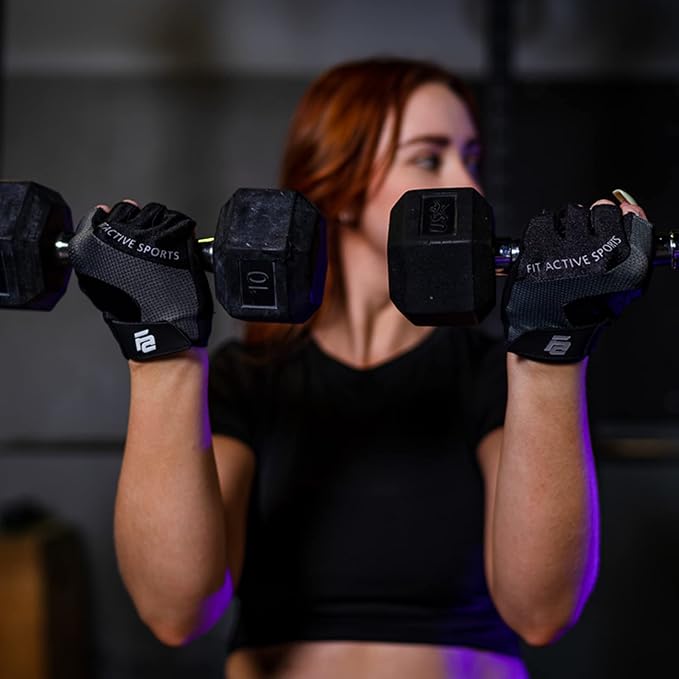 Fit Active Sports Max Grip Weight Lifting Workout Gloves for Gym Lifting, Biking, Fitness Training | Lightweight, Breathable, Non Slip | Men and Women