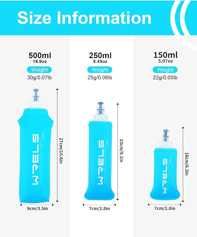 Folding Soft Flask Portable Collapsible Running Lightweight Water Bottle for Outdoor Sports,Travel with Mouthpeice Cover