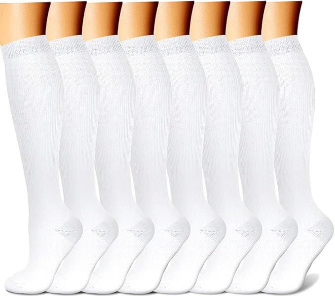 CHARMKING Compression Socks for Women & Men Circulation (8 Pairs) 15-20 mmHg is Best Support for Athletic Running,Hiking