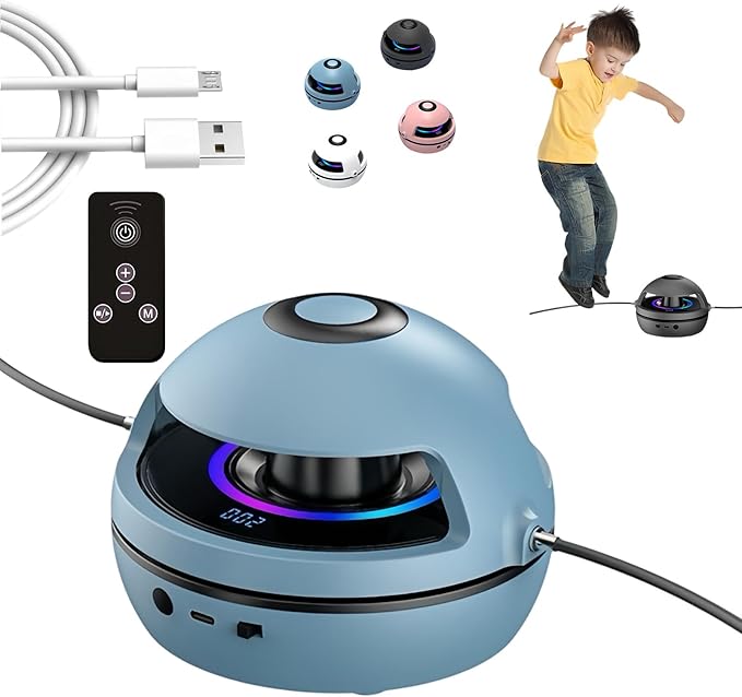 Smart Jump Rope Machine, Electric Music Jump Rope, Smart Counting Rope, 1-10 Speed Levels, Bluetooth Remote Control, Parent-Child Interactive, for Kids 4-12 and Adults
