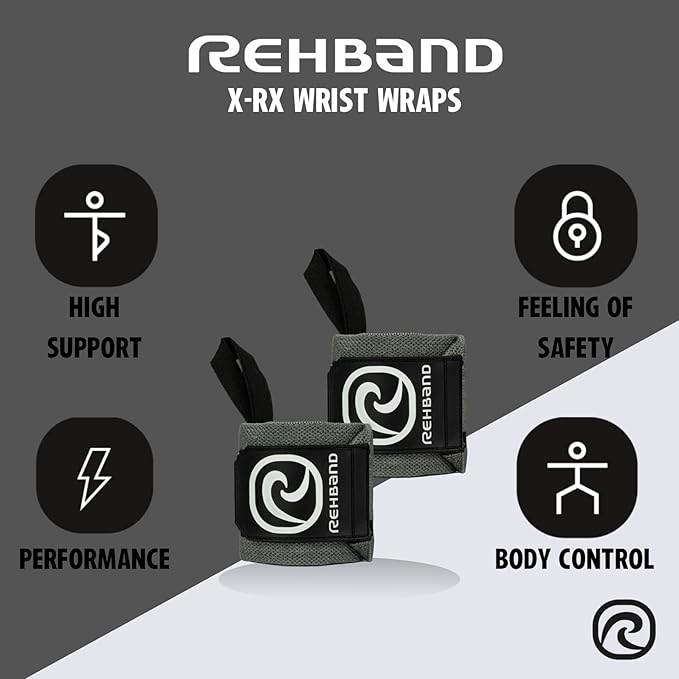 Rehband Wrist Wrap 1 Pair, Wrist Wraps Weightlifting, Training 18 inch, Wrist Wrap, Comfortable & Stabilizing Wrist Supports for Gym