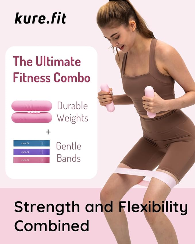 Hand Weight Bars for Women (2.2 LB) | Resistance Booty Bands | Pilates, Yoga, Dance, Aerobics, Running, Cardio, Gym, Strength Training | Non-Slip | Portable Dumbbells | Women & Men