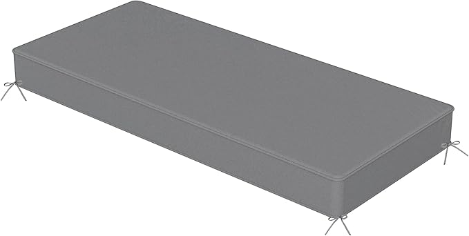 Sundale Outdoor Olefin Bench Cushion， Water-Resistant Patio Couch Cushion, Loveseat Sofa Pad with Straps Medium Gray, 42 x 18 x 4 Inches