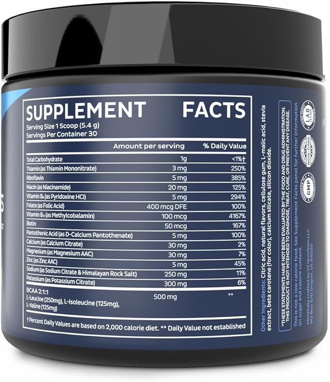 Zeal Electrolyte Powder Recovery Drink (30 Servings | Orange Creamsicle) w 0 Sugar +BCAAs +B-Vitamins Electrolyte Supplement w Potassium Zinc & Magnesium for Hydration - Keto Electrolytes