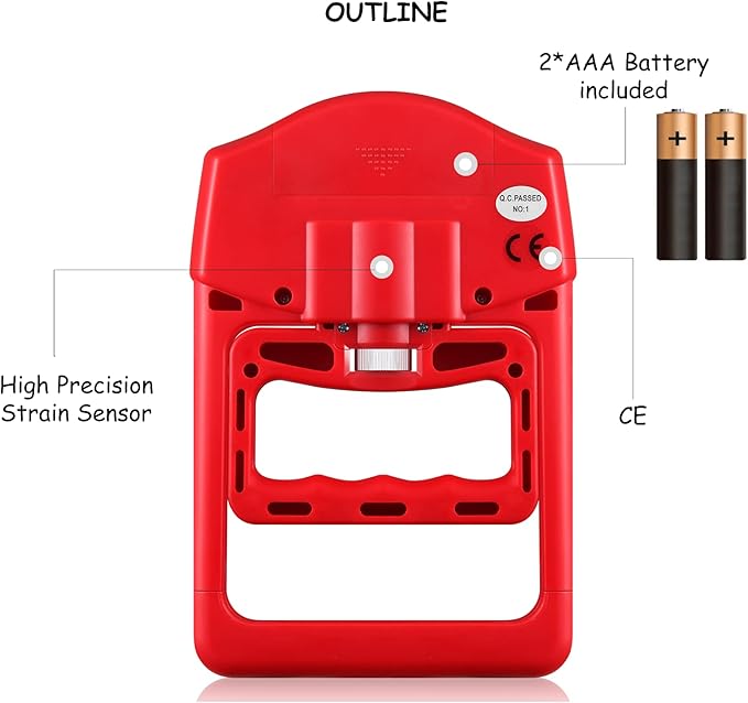 GRIPX Digital Hand Dynamometer Grip Strength Measurement Meter Auto Capturing Electronic Hand Grip Power 198Lbs / 90Kgs