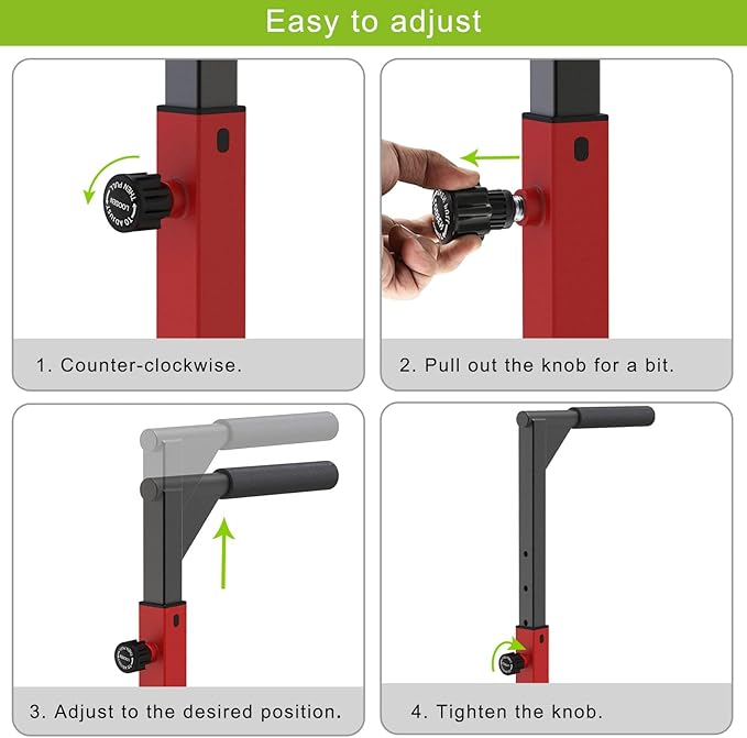 SELEWARE Heavy Duty Dip Bar, Adjustable Width & Height Dip Station Home Gym Fitness Equipment, 800lbs Capacity, Multifunctional Strength Training Dip Stand with Push Up Bar for Tricep Dips, L-Sits