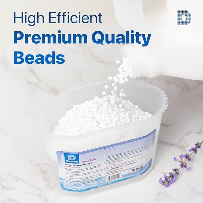 Dry & Dry Moisture Absorbers Refill Beads (64 LBS) - Home Basement Bedroom Small Dehumidifiers & Moisture Absorbers