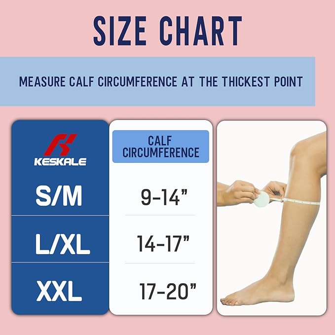 Compression Socks for Men & Women 20-30 mmHg Knee High -Best Support for Medical, Athletic, Sports, Travel (1/2Pairs)