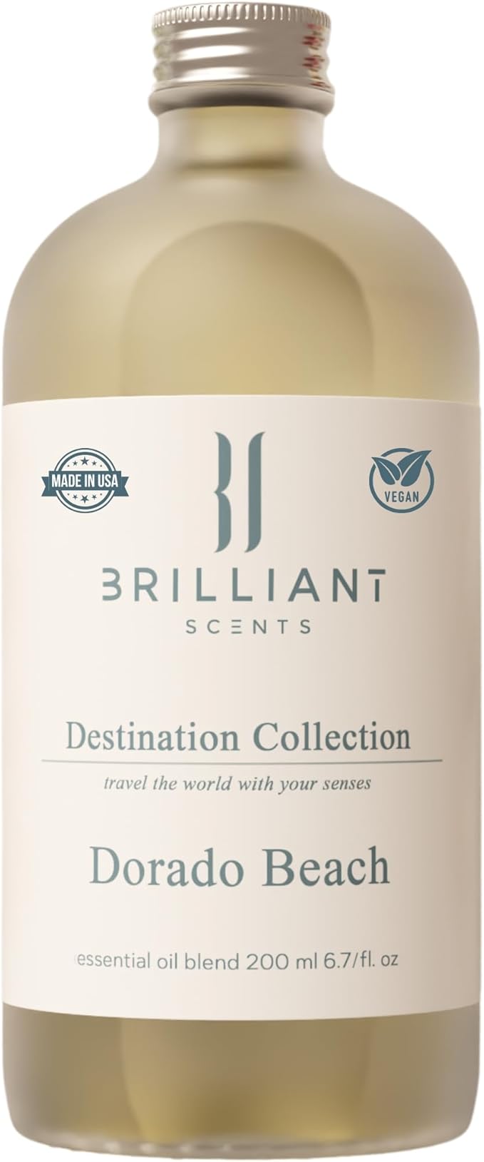 Dorado Beach Fragrance Oil 200ml - Premium Diffuser Oil for Home, Office, Hotels - Long Lasting, Plant-Based, Meets IFRA Standards, USA-Made - Lemon, Ocean, Musk