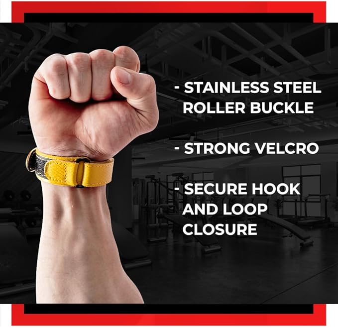 WARM BODY COLD MIND Leather Wrist Wraps for Weightlifting, Powerlifting, Gym – Heavy Duty Wrist Straps for Strength Training, for Men & Women