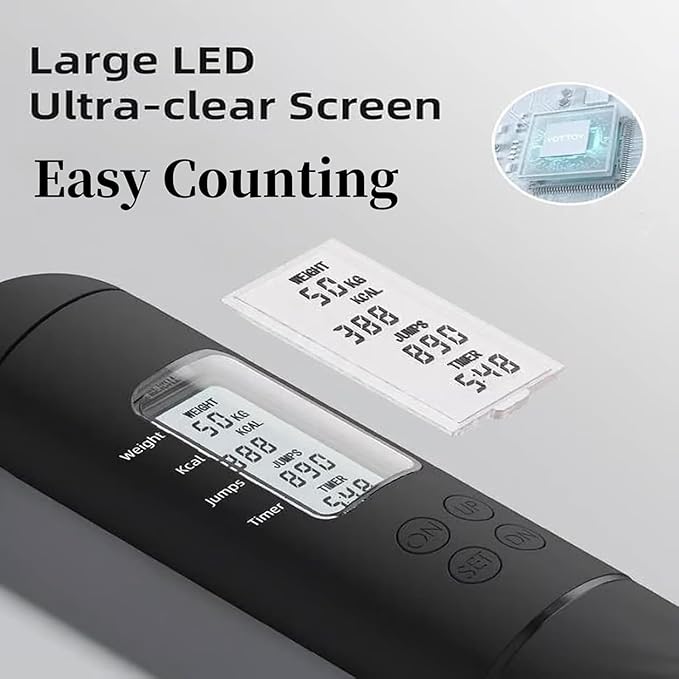 Indicatek Skipping Rope with Counter, Cordless Jump Rope, Smart Weighted Cord with Lcd Display, Adjustable Digital Counting Skipping Tool, Tangle-Free Wireless String for Fitness