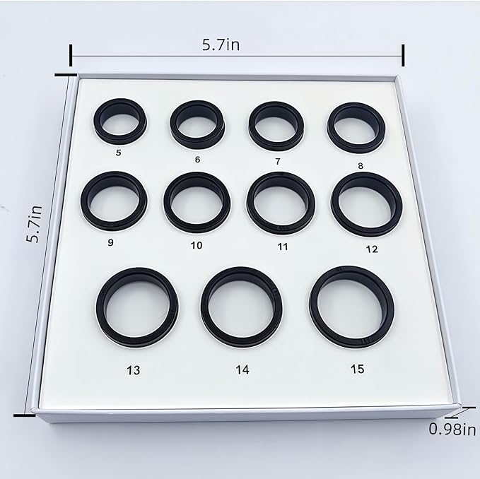 Smart Ring Fitness Tracker for iOS & Android – Sleep Monitor Heart Rate Blood Oxygen & Pressure 8 Sports Modes IP68 Waterproof NO Subscription Long Battery Life (Sizing Kit, Sizing Kit A)