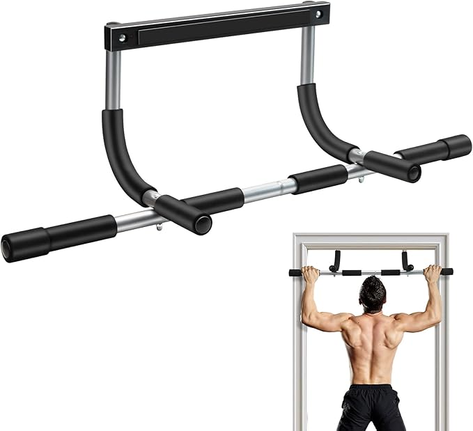 Pull Up Bar for Doorway, Adjustable Width Locking, Thickened Stee, Upper Body Fitness Workout Bar, Multi-Grip Strength for Doorway, Indoor Chin-Up Bar Fitness Trainer for Home Gym Portable