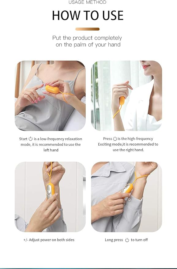 Brain Massage Adjust Heart Rate,Headache Focus Attention,Small and Easy to Carry,Improve Deep Sleep (Yellow)