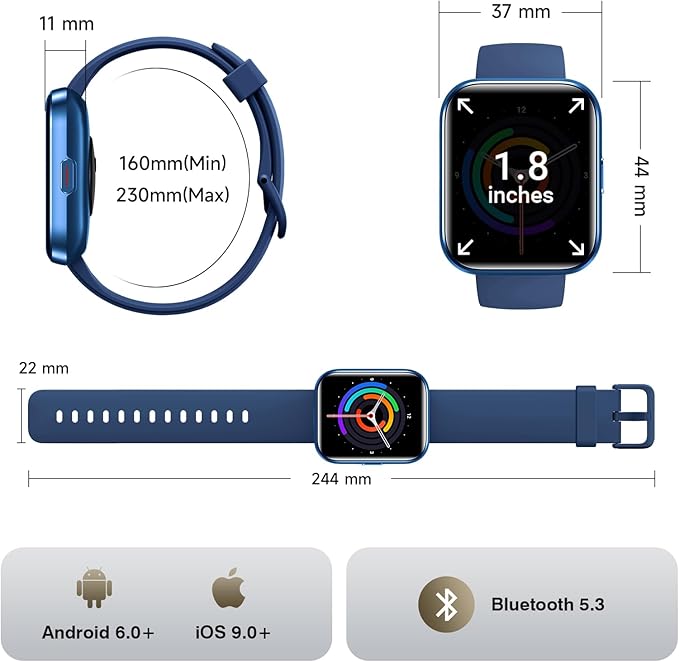 Smart Watches for Women Men, 1.85" Screen Smartwatch Compatible iPhone Android Phone (Answer/Make Call), 24/7 SpO2 Sleep Heart Rate Monitor,3ATM Waterproof, Fitness Tracker Watch 120+ Sport