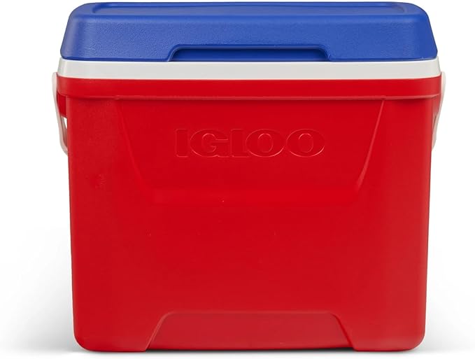 Igloos Cooler Hard-Sided Ice Chest, Insulated Portable Cooler, Heavy-Duty, Leak-Resistant Lid, Lightweight Ergonomic Handle