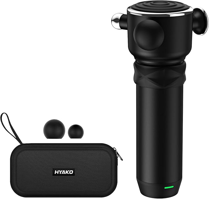 HYAKO R1 Deep Tissue Vibrating Muscle Massager - Therapy Back Massager for All Body Relief - Muscle Pain Relief and Fascial Binding - Trigger Point Therapy Massage Gun - Gifts for him