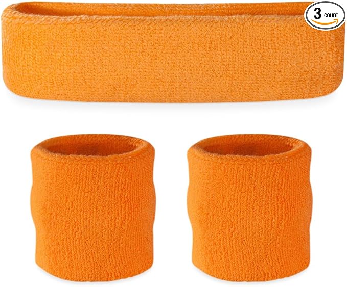 Suddora Sweatbands for Kids, Moisture Wicking 2 Wristbands and 1 Headband Set, Soft and Skin-Friendly Fabric, Moisture-Wicking Athletic Sweat Bands for Basketball, Baseball, Soccer