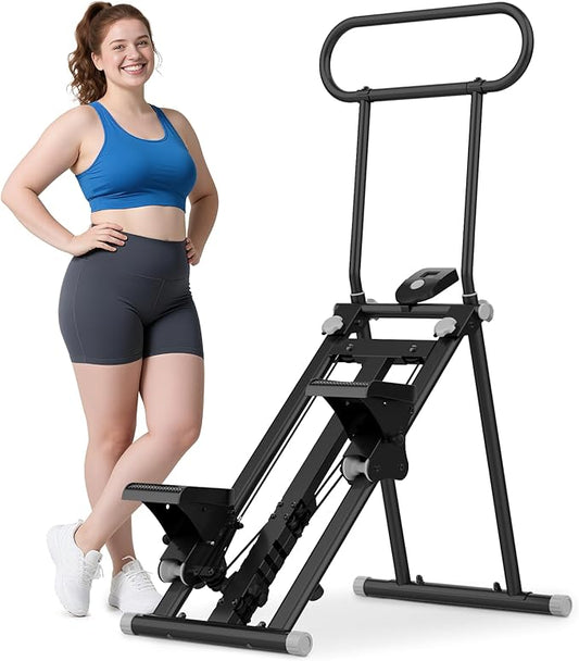 ERGOLIFE Stair Stepper with 6-Level Adjustable Resistance, 350lbs Upgrade Foldable Stairmaster Machine for Home Gym Workout, Cardio Stair Climber with Low Noise