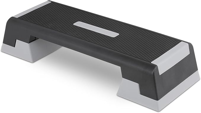 Aerobics Stepper Platform for Exercise Adjustable Compact Workout Step for Cardio, Core and Strength Training