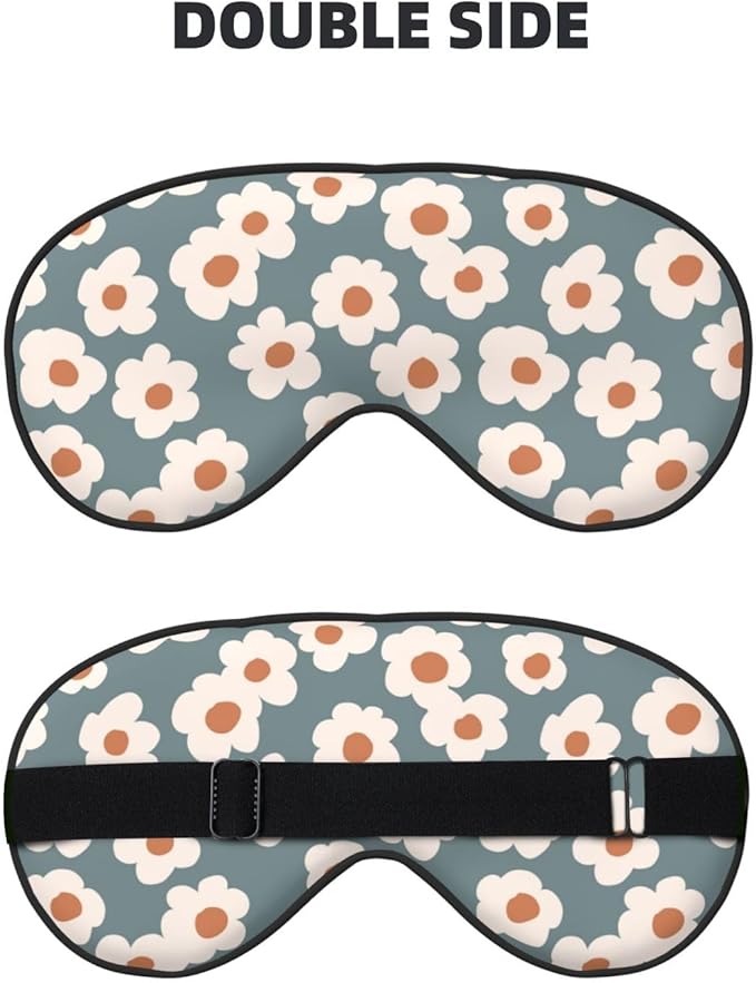 Sleep Eye Mask Vintage Boho Floral Sleep Mask for Women Men Comfortable Eye Mask with Adjustable Strap Soft Eye Cover Blindfold for Travel Yoga Nap Shift Work