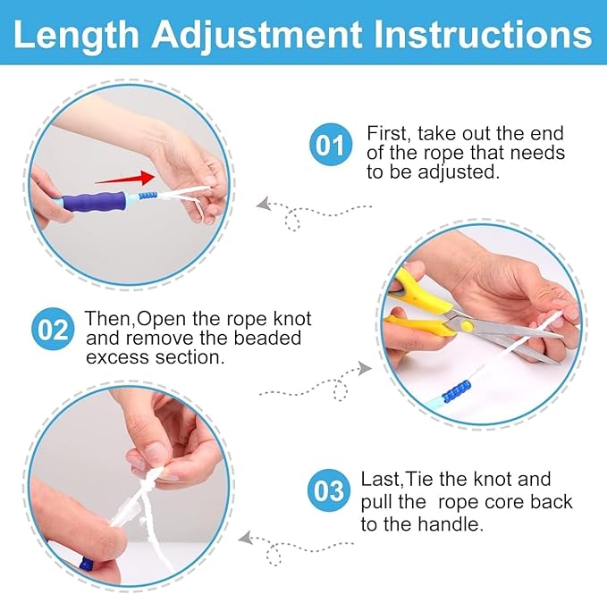 GRAWUN Jump Rope For Kids, Soft Beaded Jump Rope, Adjustable Length Tangle-Free Segmented Soft Beaded Skipping Rope，for Women, Men and Kids Keeping Fit, Workout and Weight Loss
