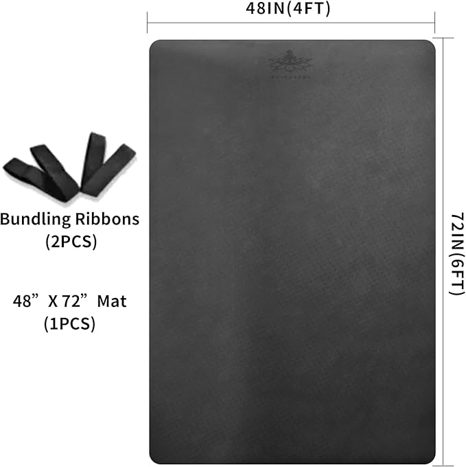 Hatha Yoga Large TPE Yoga Mat 6'x4'x1/2" Extra Thick Non-Slip Exercise Mat - for Yoga Pilates & Home Gym Workouts