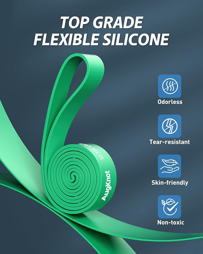 Resistance Bands for Working Out: 5-Levels Exercise Bands Set - Pull Up Assistance Elastic Silicone - Physical Therapy/Stretching/Training - Home Gym for Women/Men