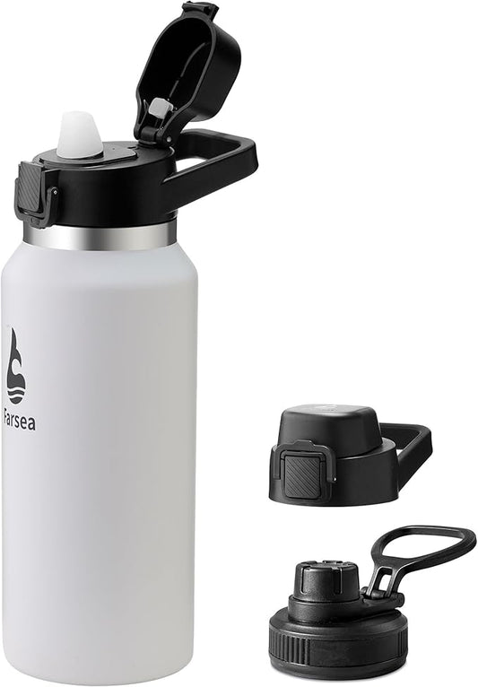 Farsea Insulated Water Bottle, Leak Proof Locking Lid with Soft Silicone Spout, Stainless Steel,Leak Proof, Double Walled Vacuum Insulated, BPA-Free, 24 Hr Cold, Wide Mouth, Sports & Travel Bottle