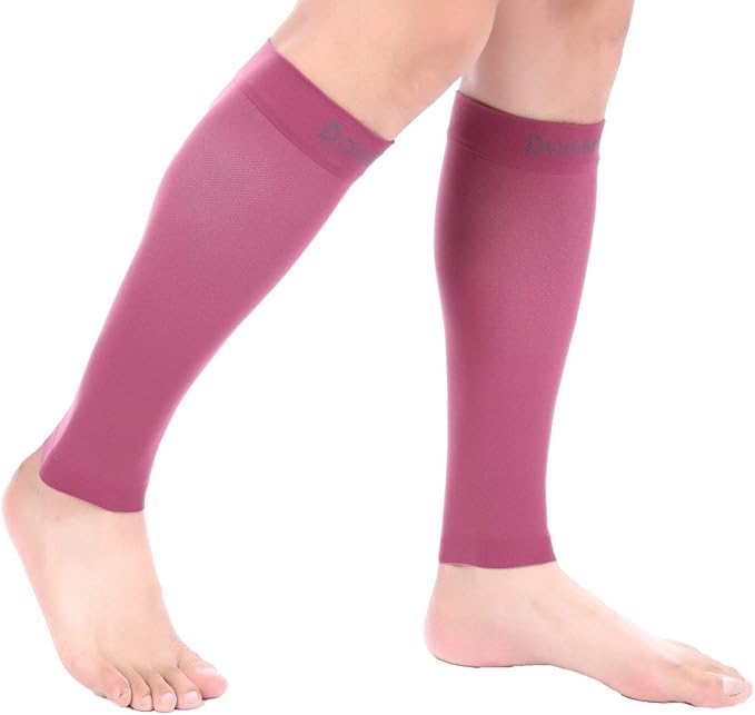 Doc Miller Compression Calf Sleeve for Men & Women, Premium Medical Grade, 15-20mmHg Graduated Support for Running, Calf Tear, Shin Splints, Knee High, Calf Sleeves, 1 Pair