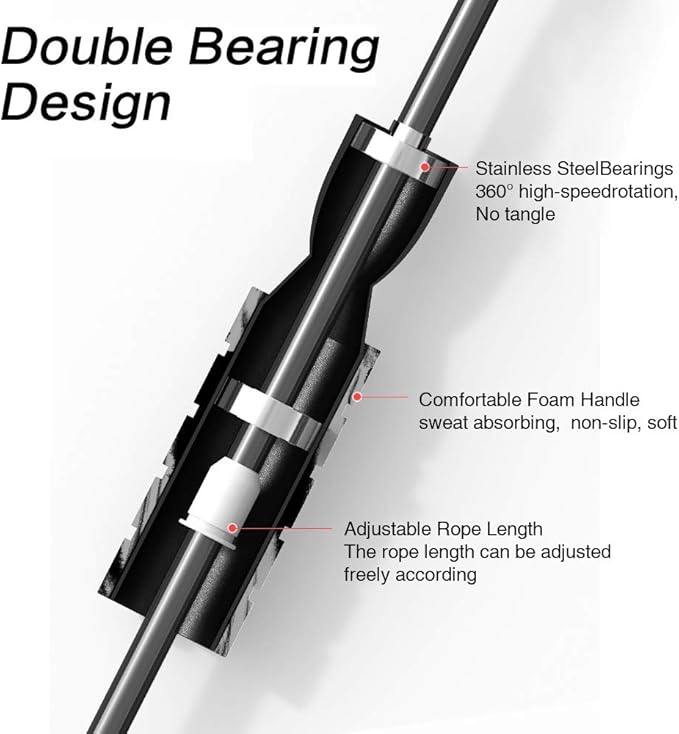 Jump Rope, Training Ropeless Skipping Rope for Fitness, Adjustable Weighted Cordless Jump Rope for Men Women Kids