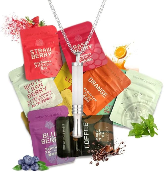 Breathing Necklace for Stress Relief, Breathe Free Necklace to Quit Smoking, Breathing Tool for Meditation, Mindful