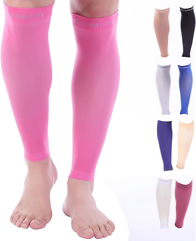 Doc Miller Compression Calf Sleeve for Men & Women, Premium Medical Grade, 15-20mmHg Graduated Support for Running, Calf Tear, Shin Splints, Knee High, Calf Sleeves, 1 Pair