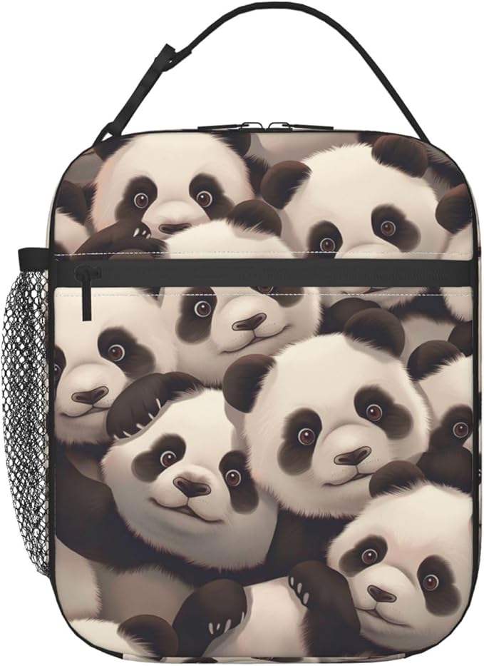Cute Panda Lunch Box for Kids Adults Girls Boys Animal Lunch Bag Cooler Tote Reusable Insulated Lunch Bag Container Gifts for Office Picnic Travel Work School