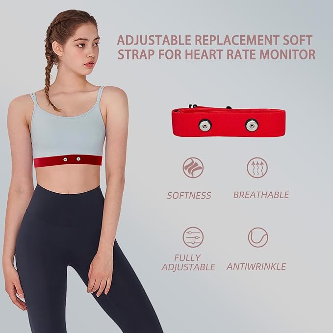Fitcent Heart Rate Monitor Chest Replacement Strap Adjustable Soft Belt Compatible for Myzone MZ-3 MZ-1 (Not for Myzone Switch)