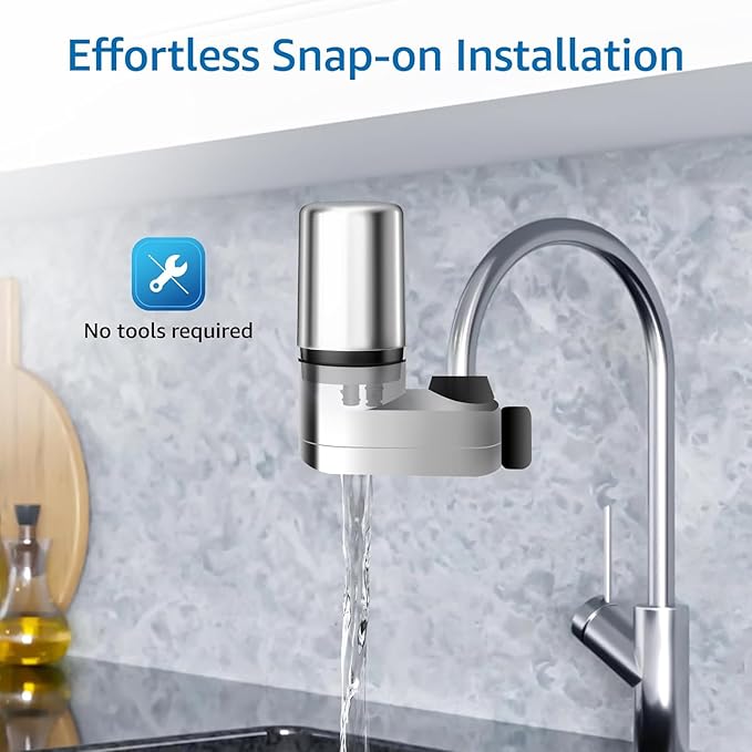 Filterlogic Faucets Filter Cartridge, Replacement for Brita® Filter, Brita® 36311 On Tap Water Filtration System, FR-200, FF-100, 100 Gallons, Chrome (2 Packs)