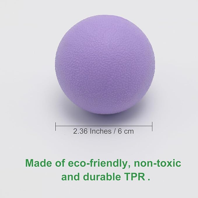 Hard Lacrosse Ball Massage Ball Therapy. Firm Trigger Point Massager Tool for Deep Tissue Yoga Physiotherapy Myofascial Release Muscle Relax Plantar Fasciitis Pain Relief (2 Pack) (Purple)