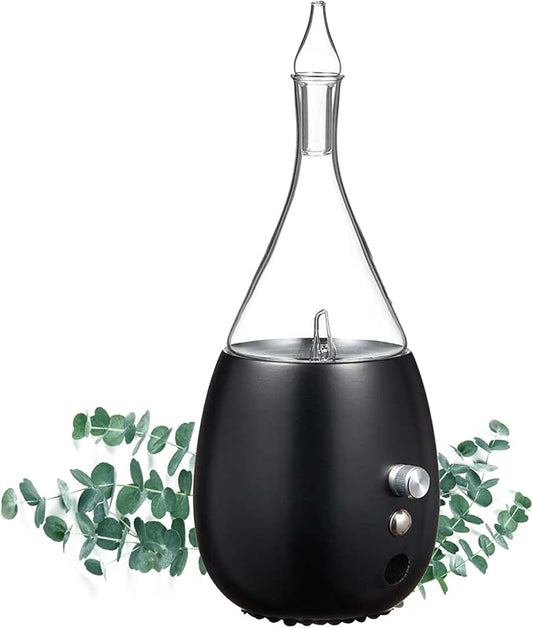 Raindrop 2.0 Nebulizing Diffuser for Essential Oil, Premium Home & Professional Use, No Water, No Heat, No Plastic - Black Raindrop by Organic Aromas