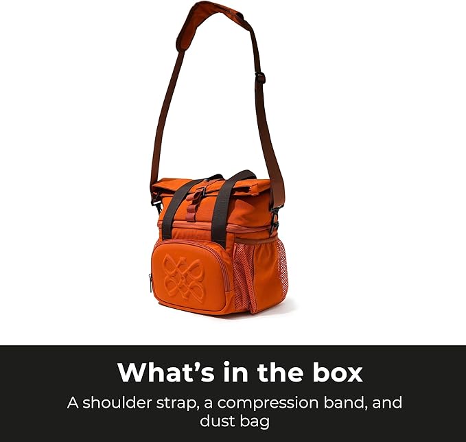 Dual Compartment Insulated Lunch bag, with 2 Leakproof Compartments & Roll-top, 13L lunchbox for work (Brown Orange)