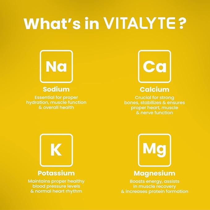 Vitalyte Electrolyte Powder Drink Mix, Isotonic Electrolyte Hydration Mix, Case Pack (6 Pack, Lemon)