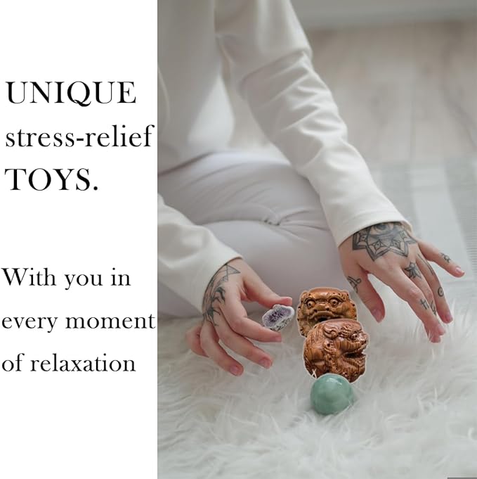 2PCS Lucky Sacred Beast Massage Balls – Attract Wealth & Fortune Blessing, Stress Relief, Hand Therapy & Muscle Relaxation, Finger Exercise & Meditation for Home, Office, School